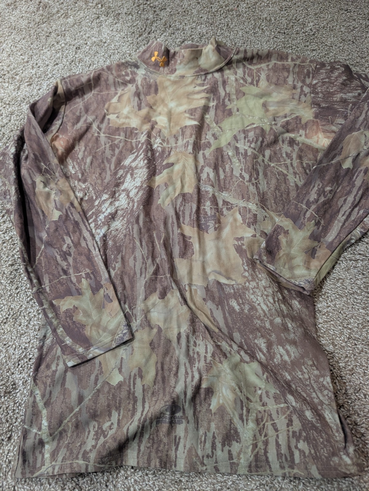 Under Armour Camo Mock Neck Base Layer Shirt Adult XXL Mossy Oak Breakup gallery