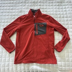 Mountain Hardwear 1/4 Zip Pullover Mens Medium Rust Red Textured Ribbed Knit