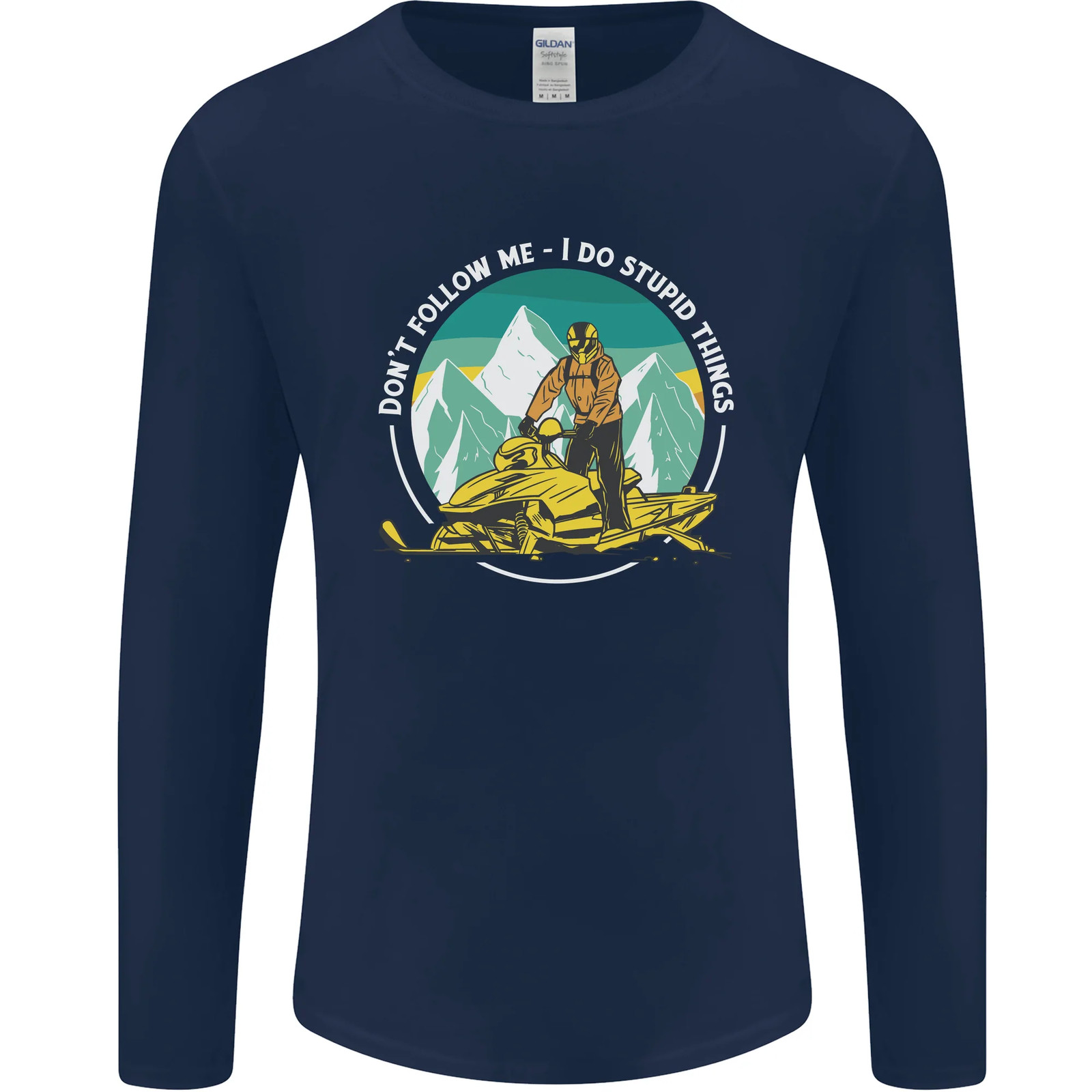 Snowmobile Dont Follow Me Funny Mens Long Sleeve T-Shirt gallery