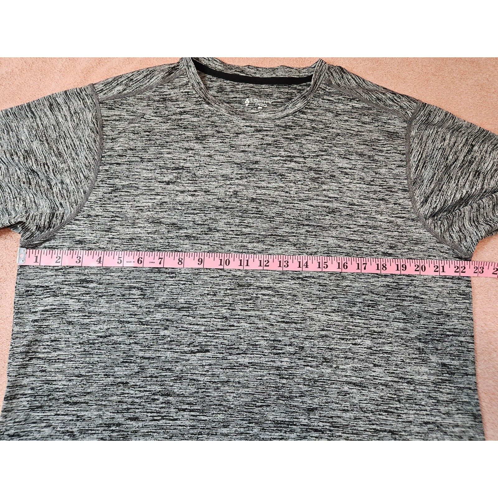 Liberty Pro Men's Size L Gray Space Dye Athletic Performance T-Shirt gallery
