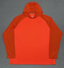 Nike Hoodie Mens 2XL Orange Dri-Fit Lightweight Running Athletic Gym Top