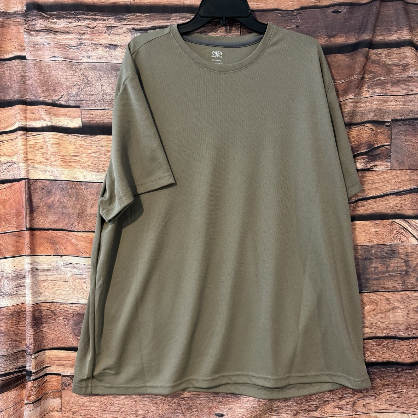 Athletic Works Mens 3XL Performance Shirt Olive Green DriWorks Big & Tall Tee gallery