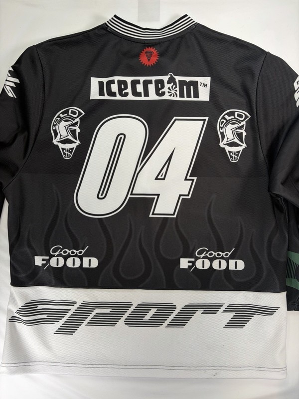 Ice Cream Brand Mens Good Food Long Sleeve Soccer Jersey XL Rare 461-1310-BLK gallery