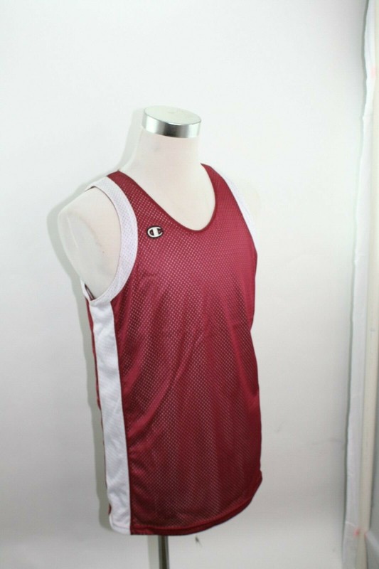 Champion Mens Mesh Tank Basketball Jersey Practice Reversible Cardinal/White Med gallery