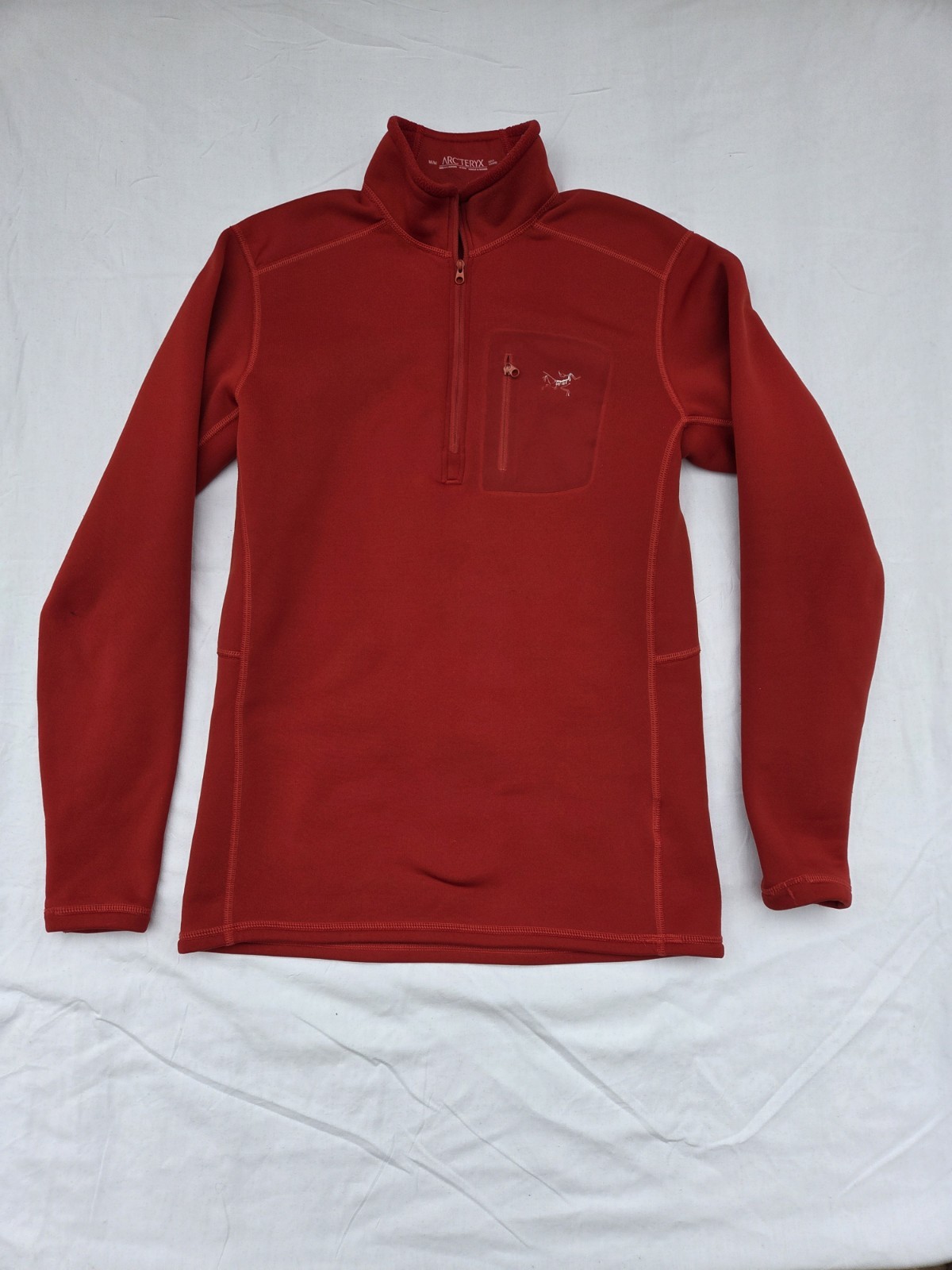 Arc’teryx Rho Zip Neck Men’s Base Layer Top Red Size M/M| Lightweight Merino/Pe gallery