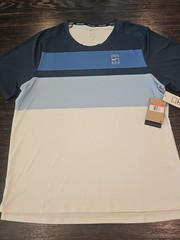RARE SAMPLE Nike Court Advantage Tennis Shirt Armoury Navy White FZ9845-478 Sz L