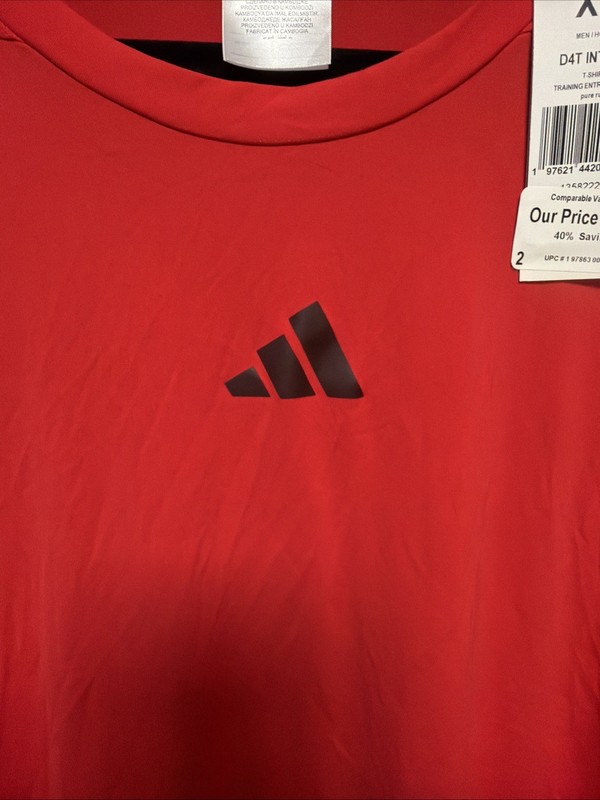 Adidas Designed For Training Intensity Tee T-Shirt JY6341 Ruby Red Men’s Size XL gallery