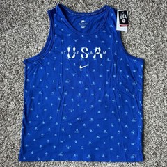 Nike Team USA Tank Top Mens Size Large All Over Print Blue FN0879-417 NEW
