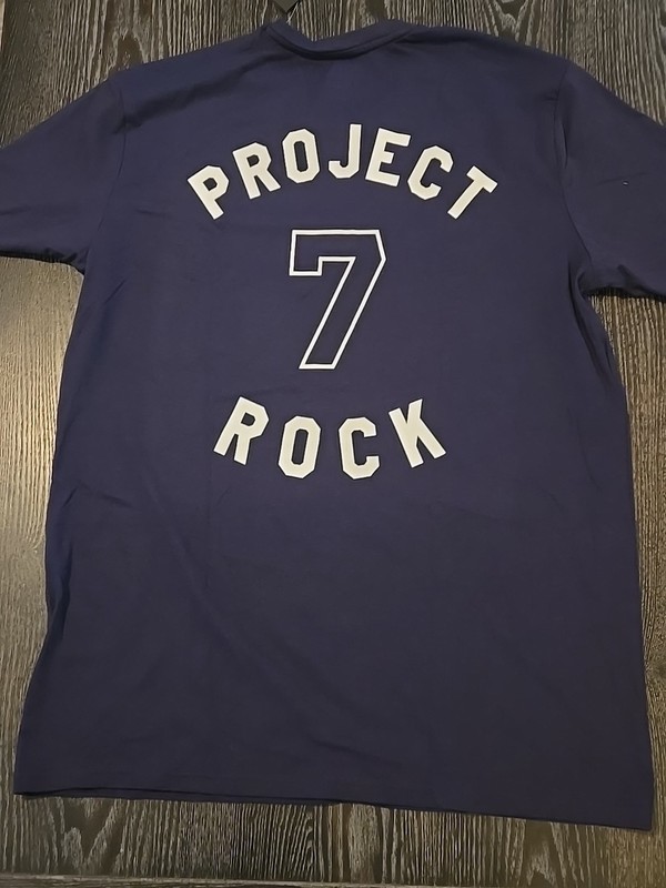 Under Armour UA Men's Project Rock 7 Loose Fit SS Shirt Midnight Navy Size M gallery