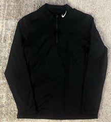Nike Running Dri-Fit Quarter Zip Black Mens M Long Sleeve RN 56323