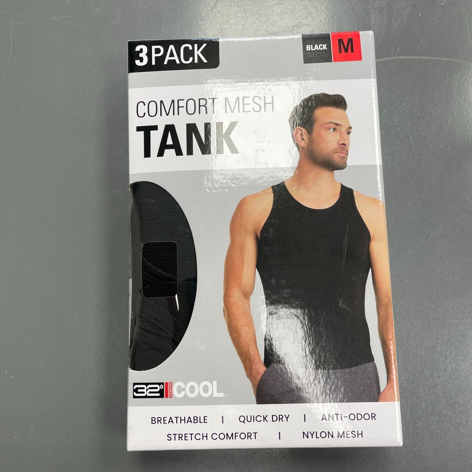NEW 32 Degrees Cool Men's M 3-Pack Comfort Mesh Tank Black gallery