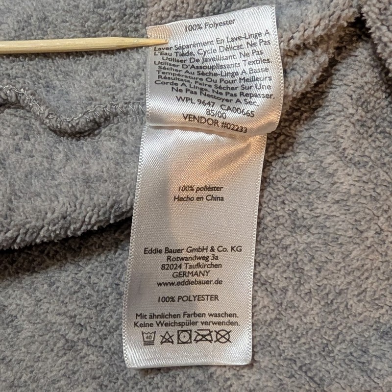Eddie Bauer 1/4 Zip Pullover Fleece Sweater Mens L Heather Gray Hiking Layer Top gallery