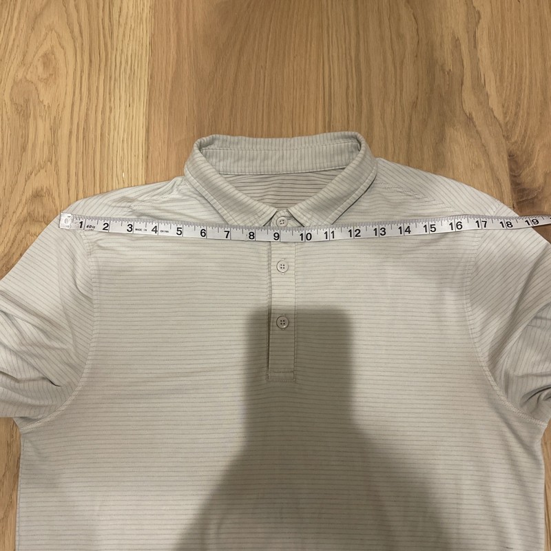 Mens Lululemon Evolution Long Sleeve Polo Shirt Very Lt Gray Med (?) See Measure gallery