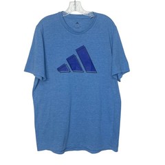 Adidas Tshirt Large Blue Aeroready Short Sleeve Primegreen Activewear Workout