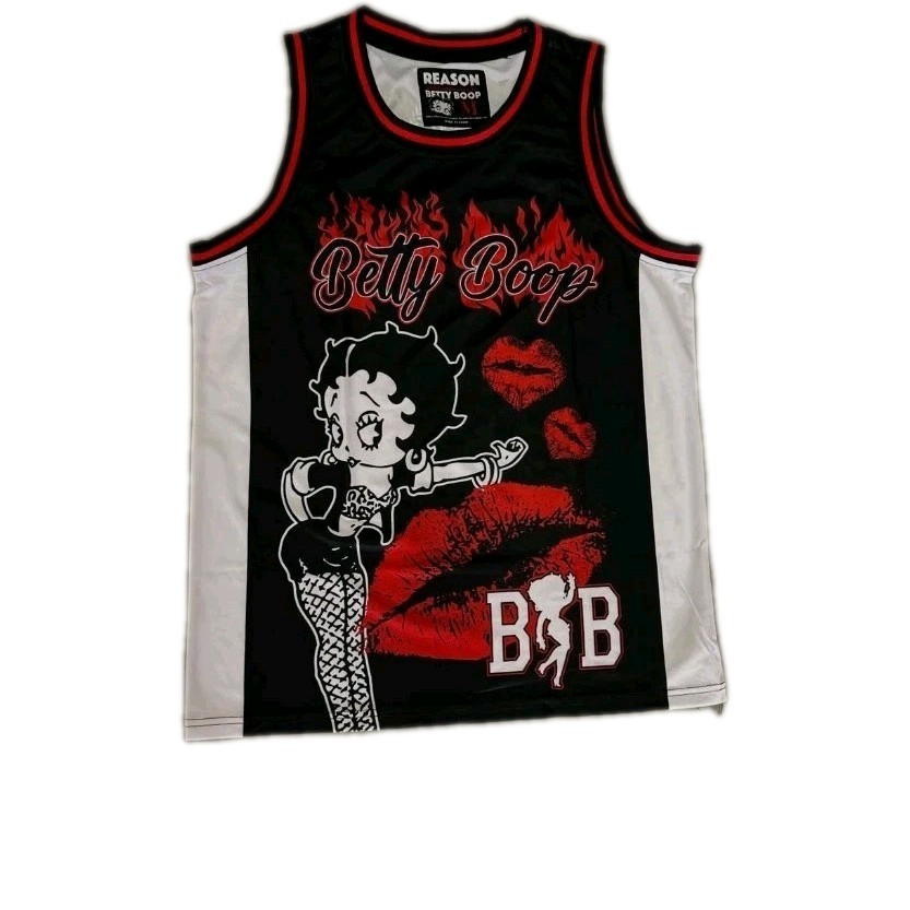 Reason X Betty Boop Boop Love Basketball Jersey Black-Red Size XL gallery