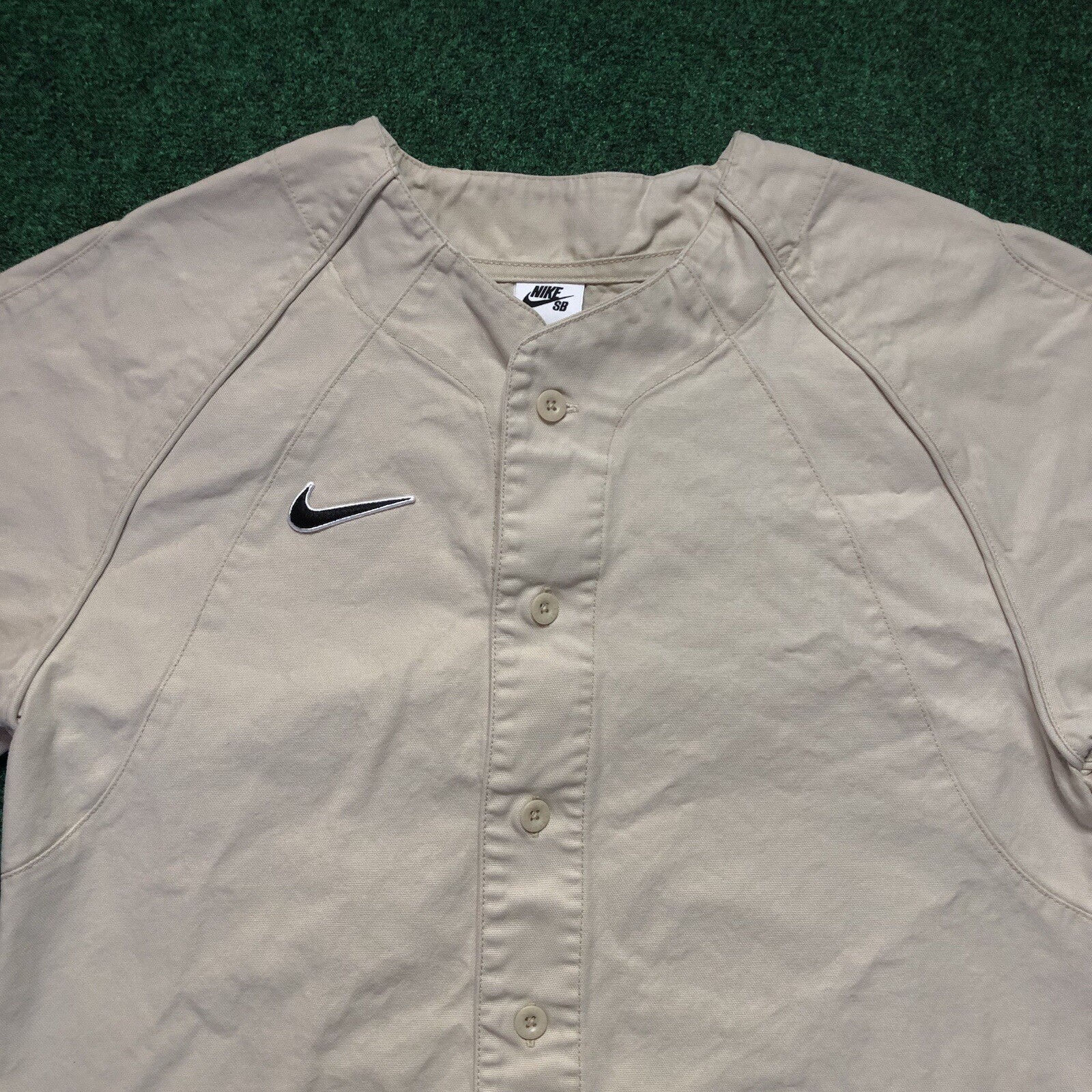 Nike SB Baseball Jersey Sz Small Rattan Canvas Tan Color gallery