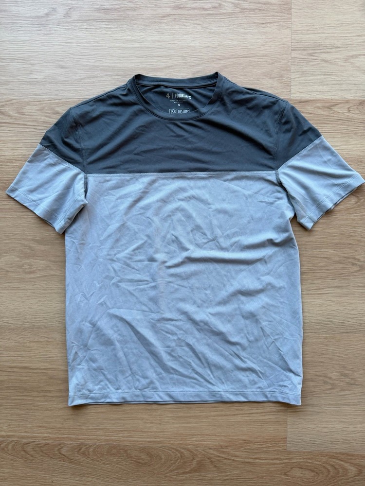 Fourlaps Smash Tee Color Block Cool Grey S performance tshirt running workout