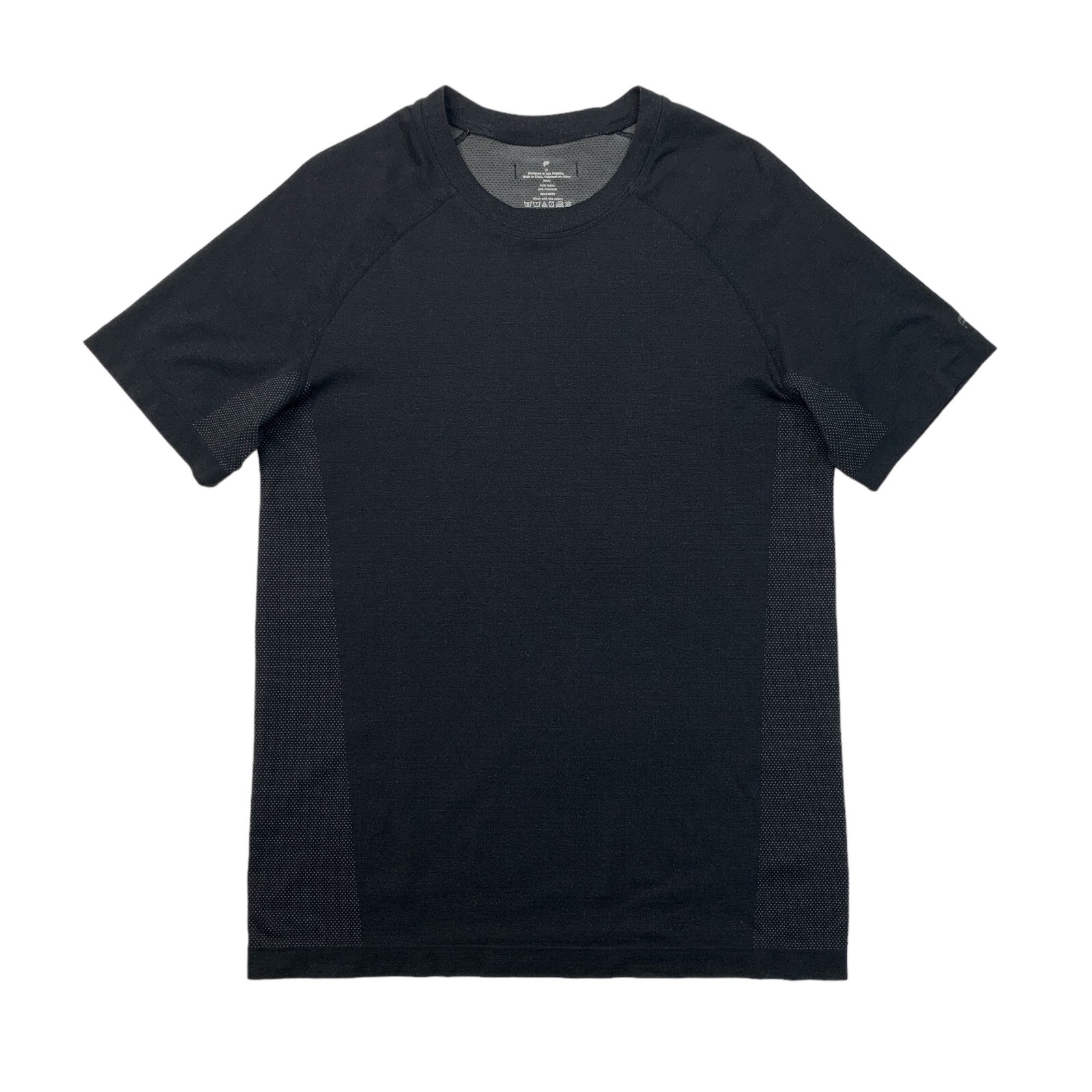 Fabletics T Shirt Mens M Medium Black Gray Nylon Blend Short Sleeve Workout Gym gallery