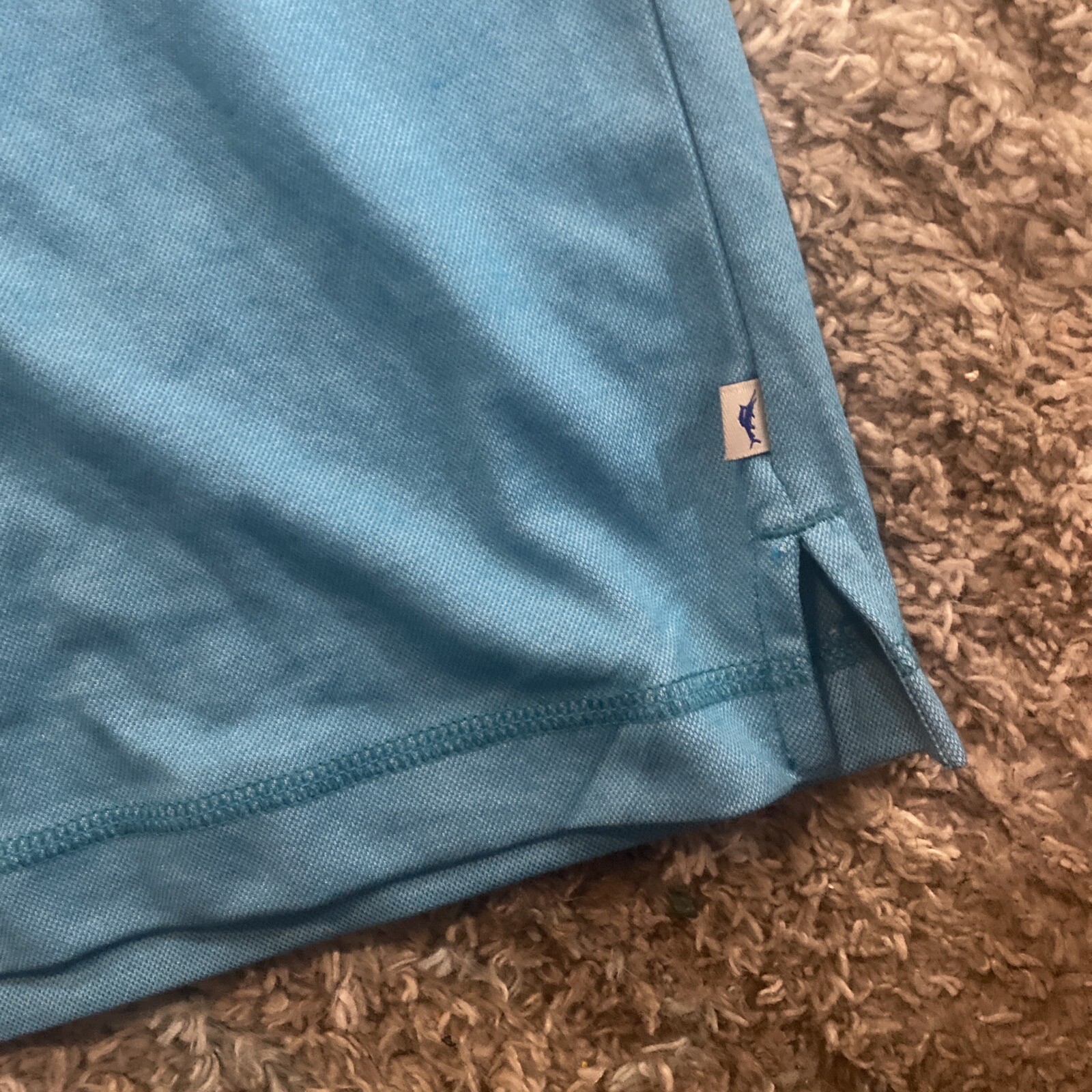 $99.50Tommy Bahama Performance Polo Golf Shirt Marlin Logo Riviera Azure Sm￼all gallery