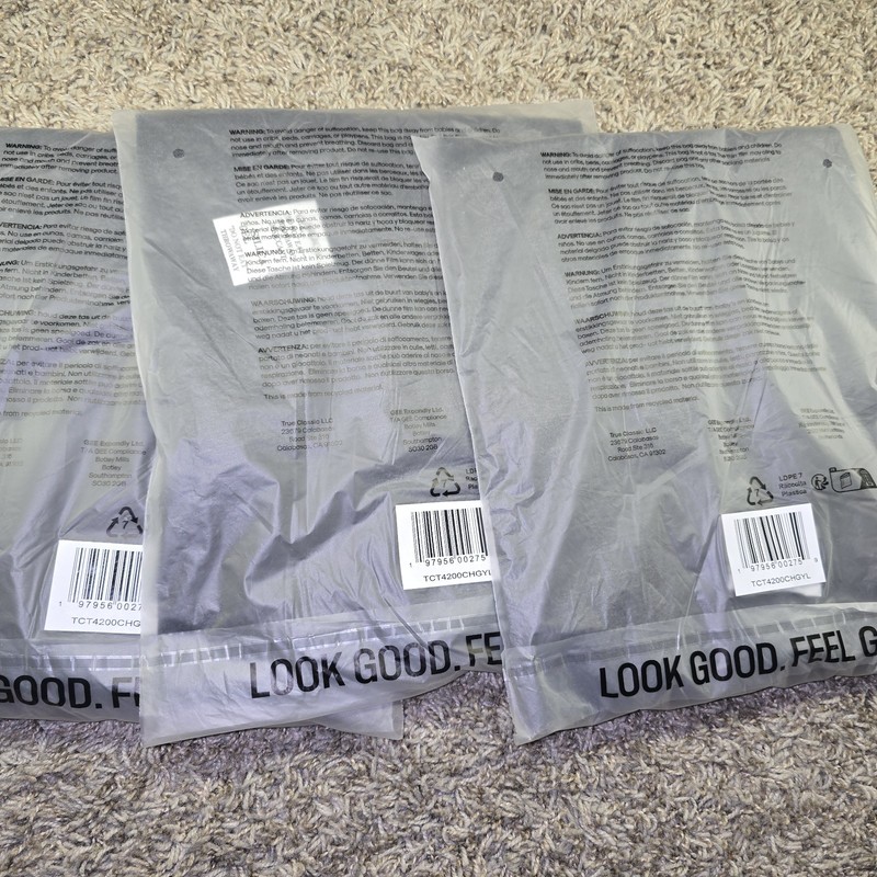 3x True Classic Long Sleeve Crew Lot Of 3 - Charcoal Heather Gray Sz L Classic gallery
