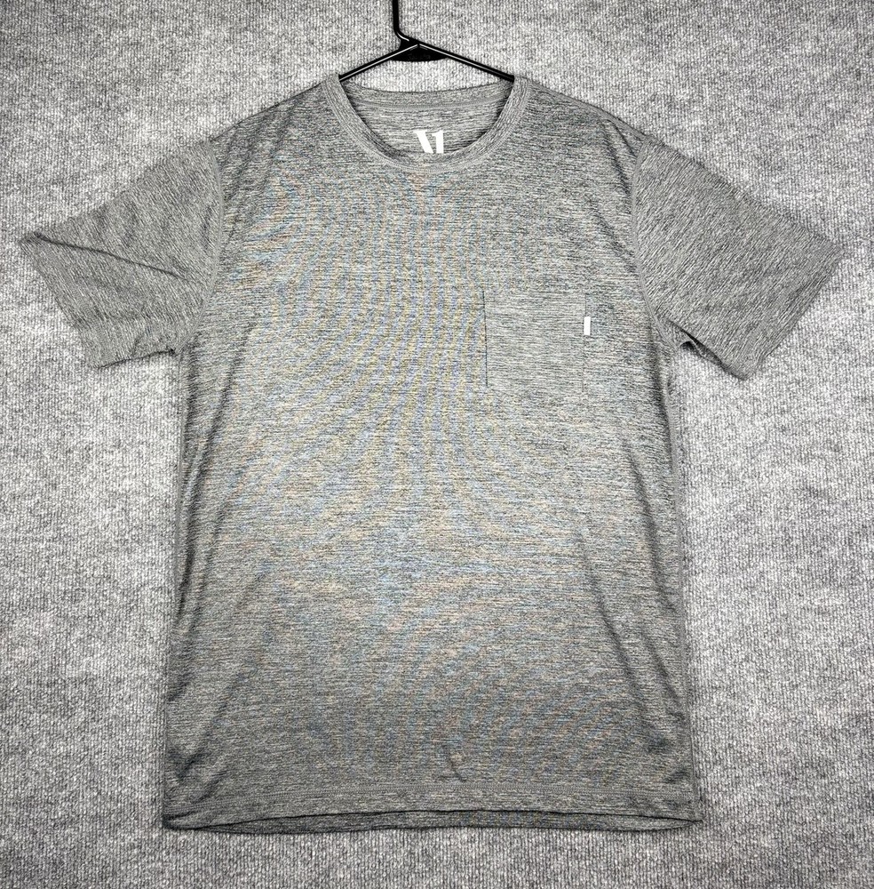 Vuori Men’s Performance Tee Front Pocket Heather Gray Size Large