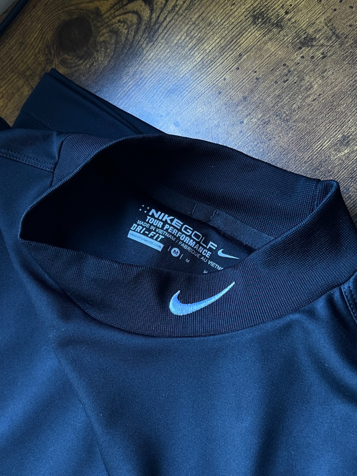 Nike Golf Tour Performance Dri Fit Mock Neck Black Long Sleeve Shirt - Size M gallery