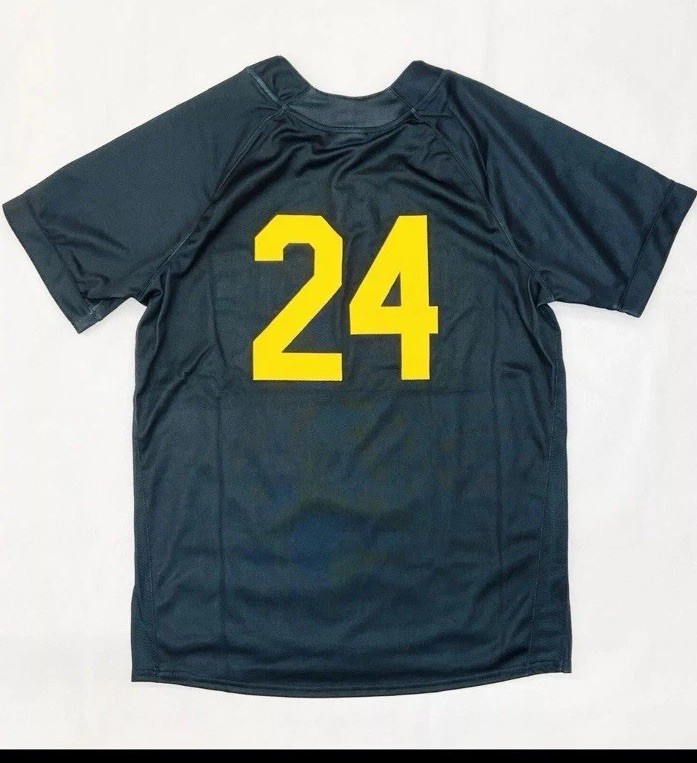 Nike State Vapor Select Two Button Baseball Jersey Men's M Black Yellow DX9138 gallery