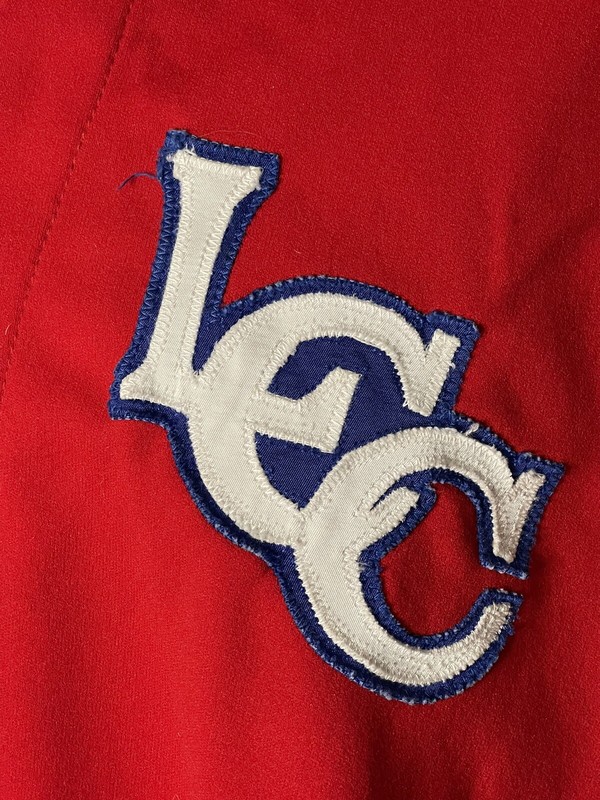 VINTAGE SPEEDLINE ATHLETIC WEAR JERSEY 1/4 ZIP Red White & Blue LCC Patch gallery