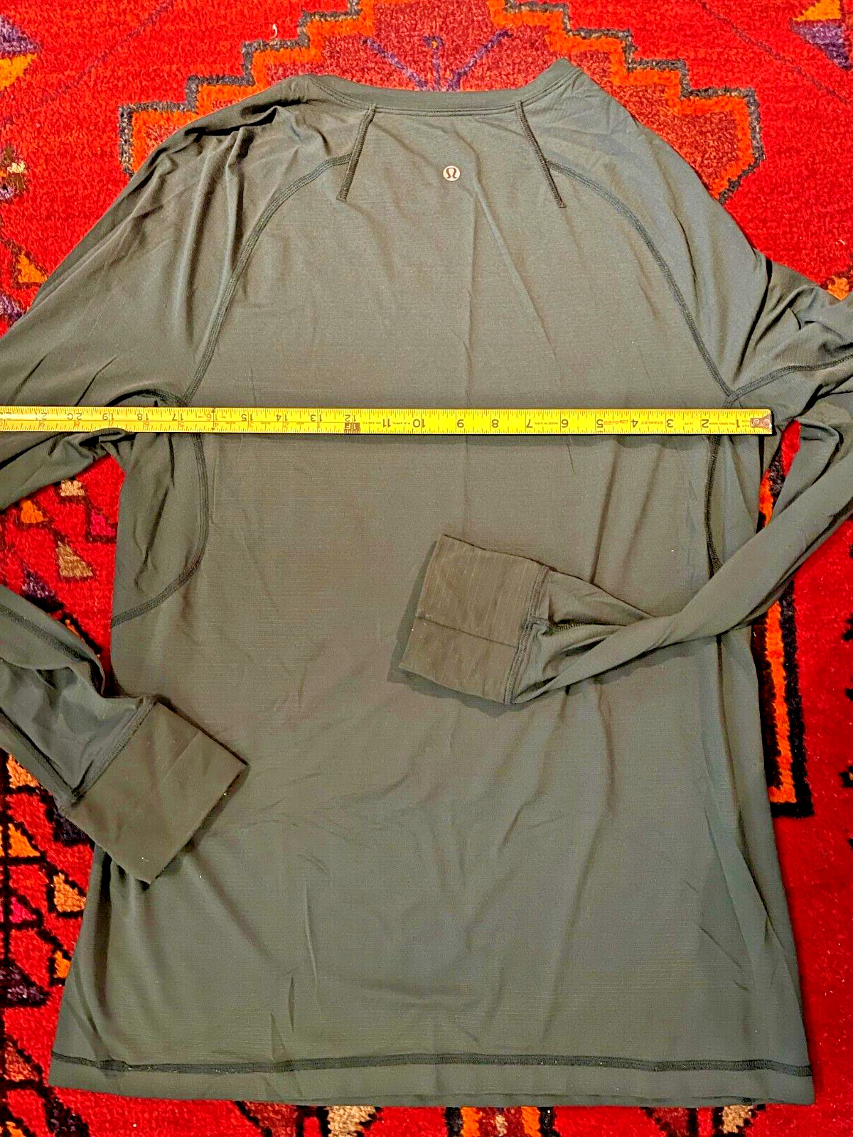 Lululemon Men’s Dark Green Metal Vent Tech Long Sleeve Small, 19 inch chest gallery