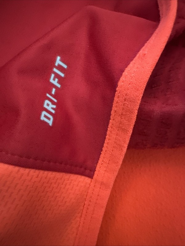 Nike Running Jacket Mens Medium Dri Fit Zip Up Long Sleeve Reflective Red M gallery