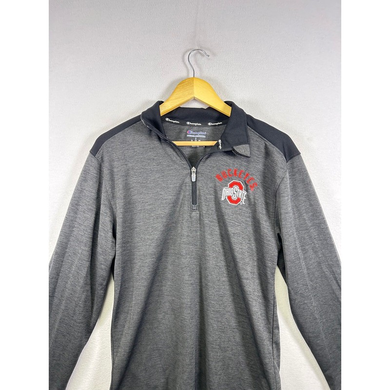 Champion Ohio State Buckeyes Pullover Mens Small Gray 1/4 Zip NCAA Athletic S gallery