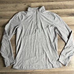 Lululemon Pullover Fits M 1/4 Zip Heather Grey Active Running Reflective