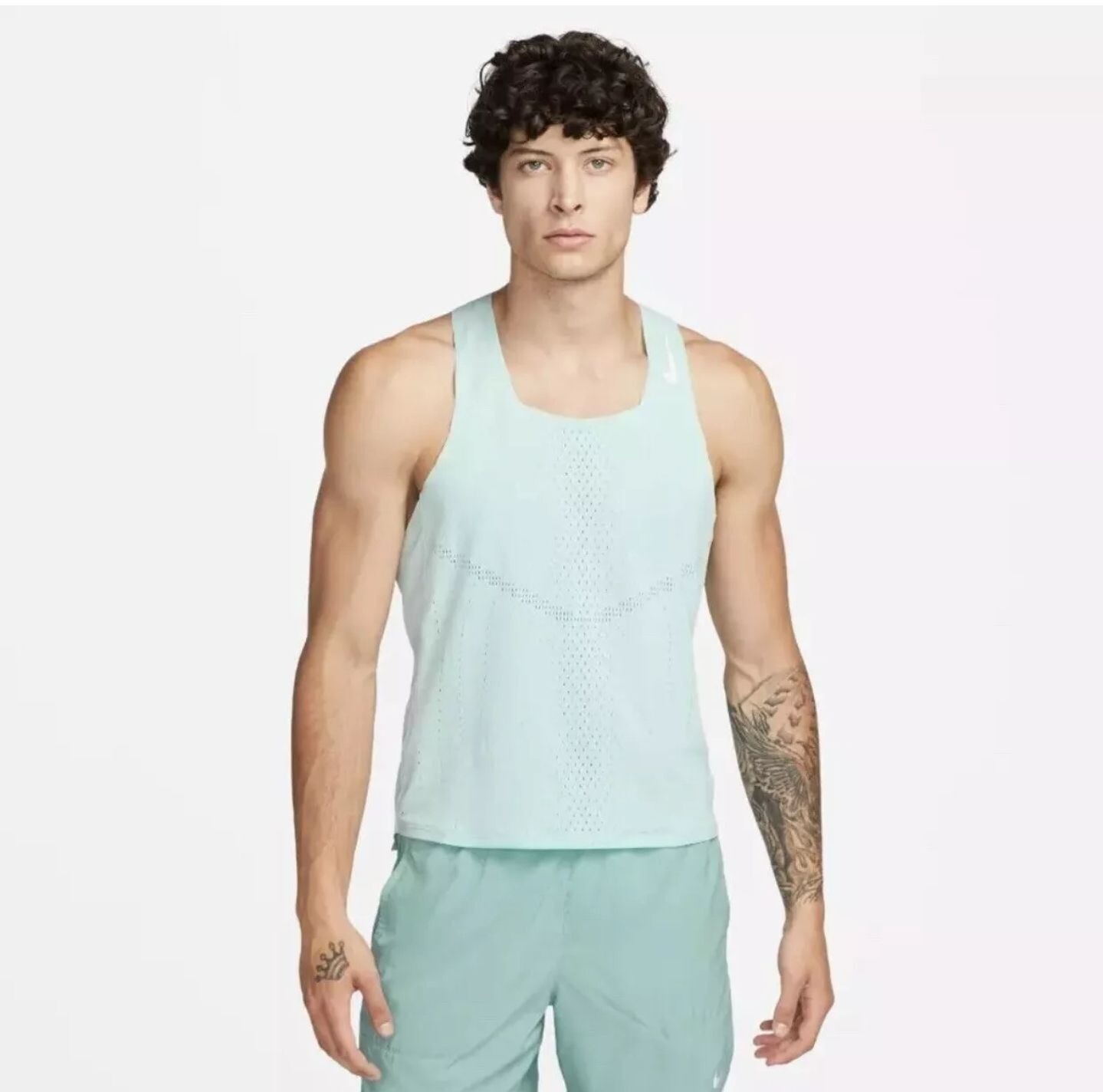 Nike Dri-Fit ADV Aeroswift Running Singlet DM4624-346 Size S Jade Ice #1 gallery
