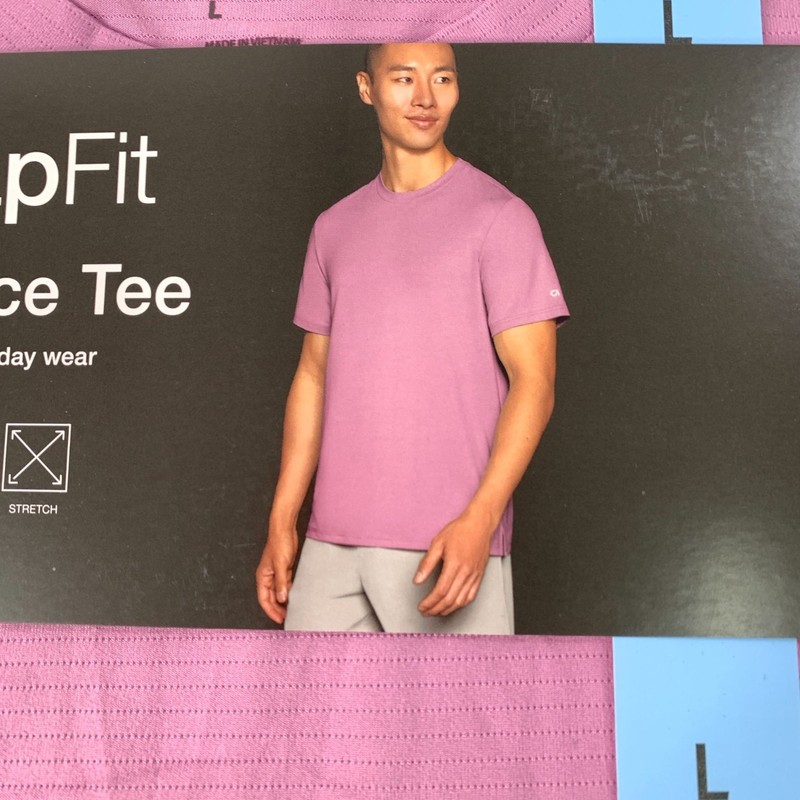 Gap Fit Men's Shirt L Short Sleeve Performance Wicking Active Tee T Shirt Purple gallery