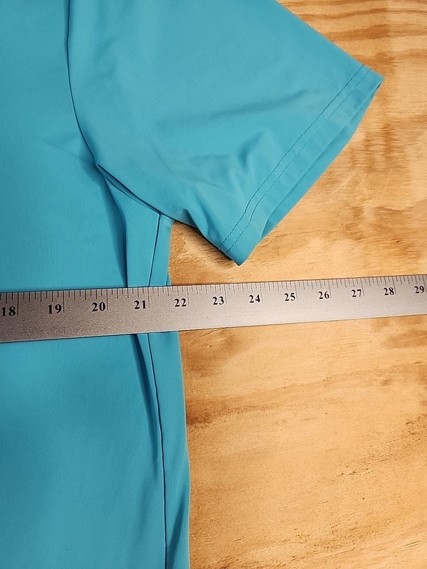 Hreski Aqua Blue Golf Polo Shirt Mens Large Lightweight Polyester Blend gallery