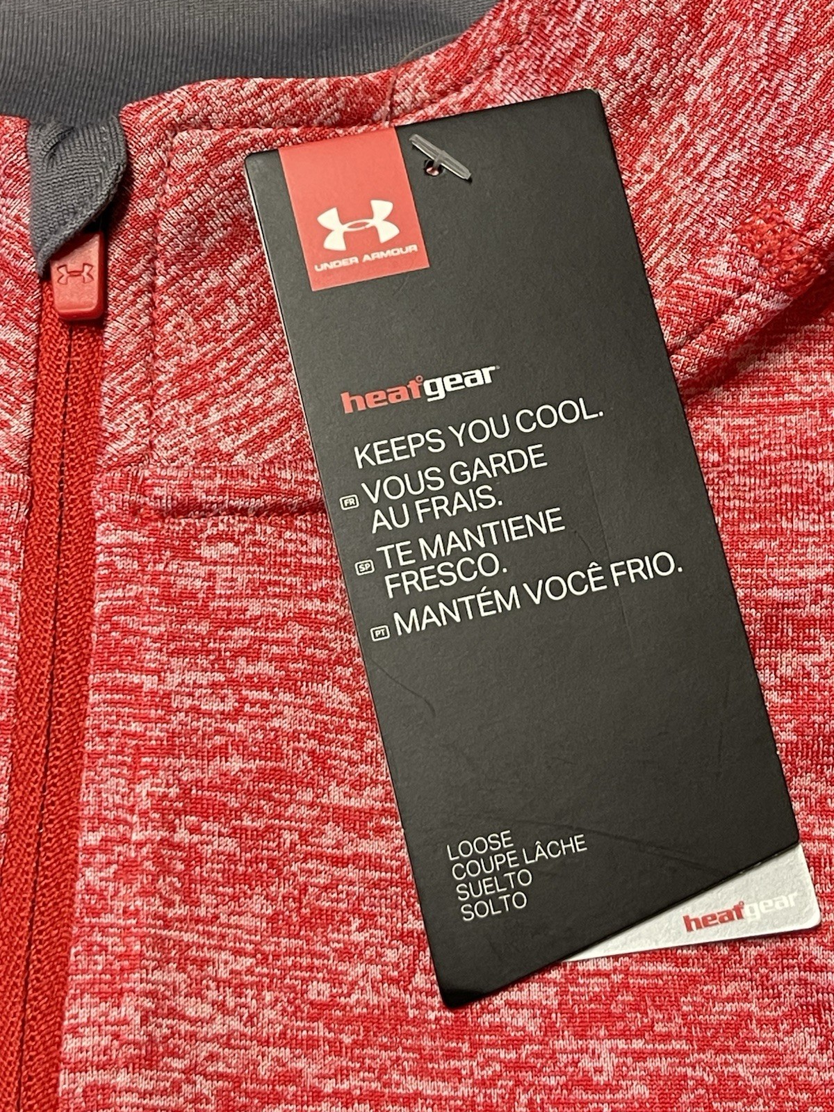 Under Armour Size LG Men's HeatGear Long-Sleeve T-Shirt – Red gallery
