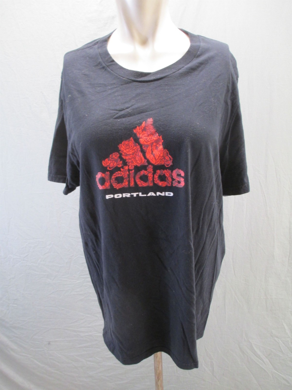 Adidas Portland Size L Mens Black Short Sleeve Amplifier Tee Sport TShirt 553 gallery
