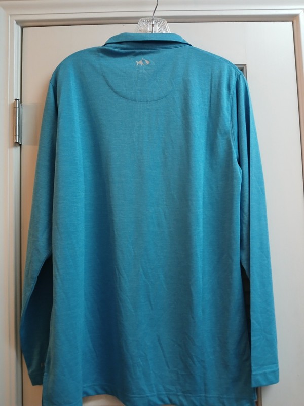 Fish Hippie 1/4 Zip Pullover Men's Medium Heather Blue Mock Outdoor Waterside gallery