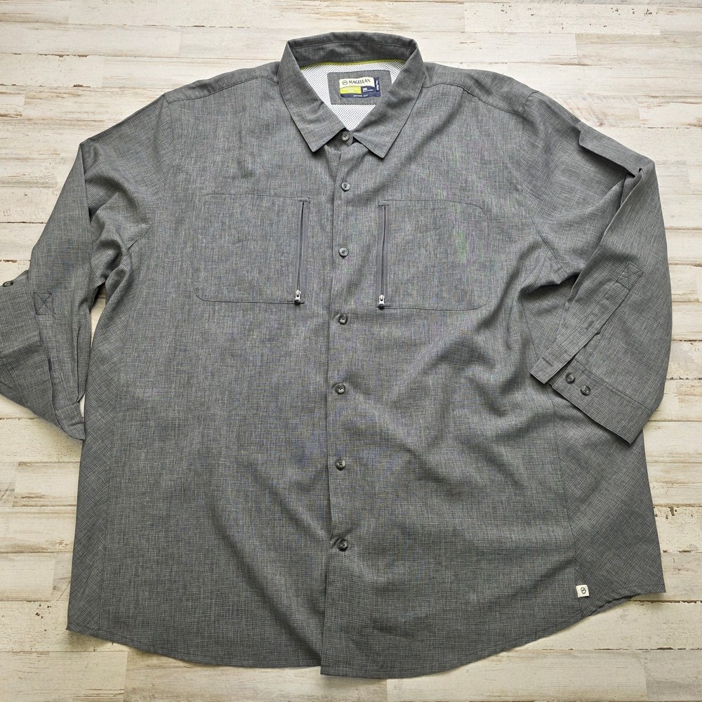 Men's 3XL Magellan Outdoors Fishing Adventure Gear MagWick Vented L/S Shirt