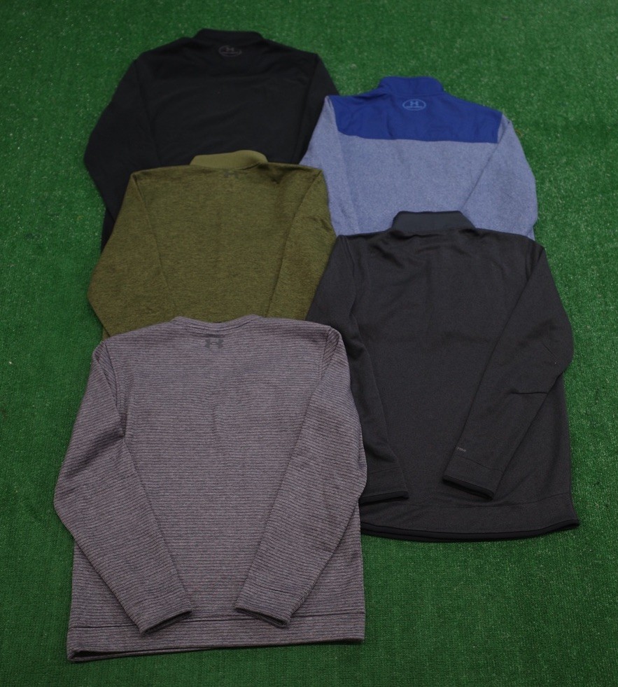 Lot Of 5 Under Armour 1/4 Zip ColdGear Pullover Long Sleeve Men's Medium Golf gallery