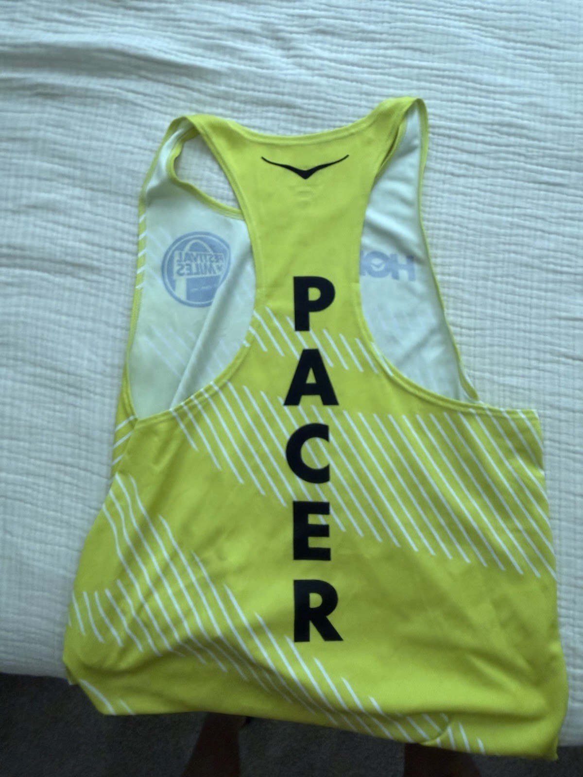 Hoka Festival Of Miles Men’s Large Yellow Racing Singlet Pacer gallery