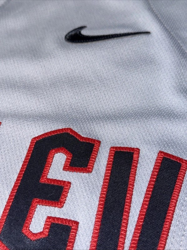 Nike Men's Authentic Cleveland Guardians Indians On-Field Away Jersey 44 gallery