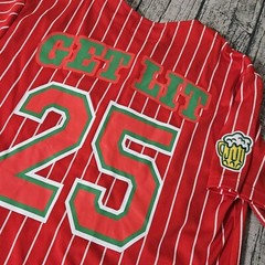 Spencers Baseball Jersey Medium Holiday Drinking Team Christmas Mens Xmas Crawl