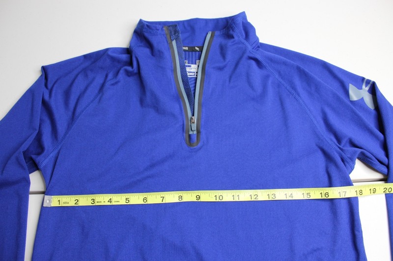Mens M Medium UA Under Armour Combine Training Blue Fitted Coldgear Football gallery