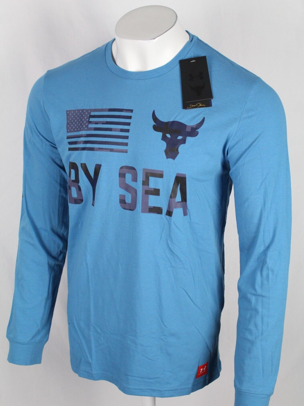 Under Armour Men's T Shirt Project Rock Veterans By Sea Long Sleeve Blue Flag gallery