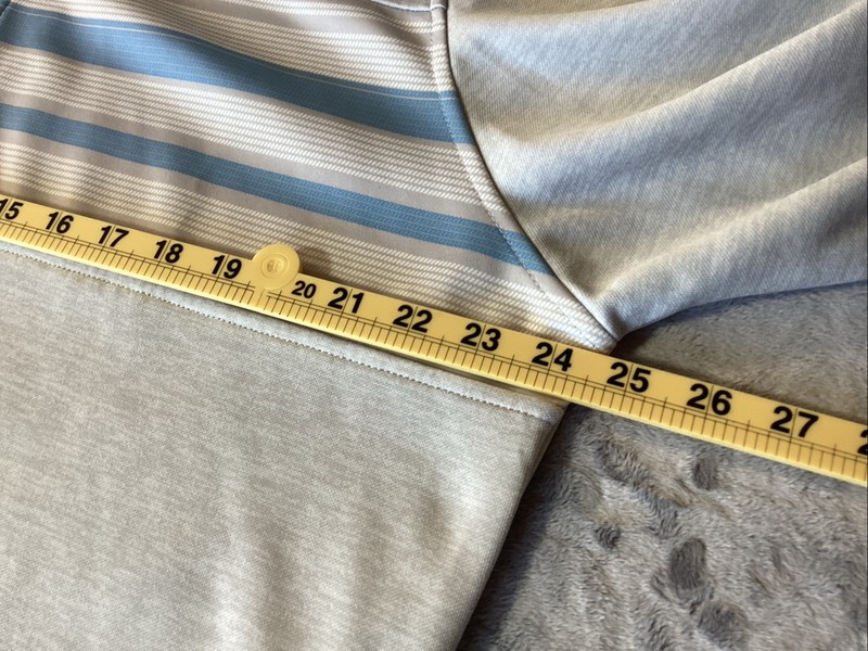 Pebble Beach Golf Links 1/4 Zip Pullover Mens XL Performance Gray Blue Striped gallery