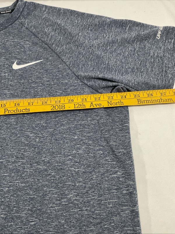 Nike Swim Dri-Fit Shirt Sz XL Gray Short Sleeve Men's Shirt Crew Neck UPF 40 I53 gallery