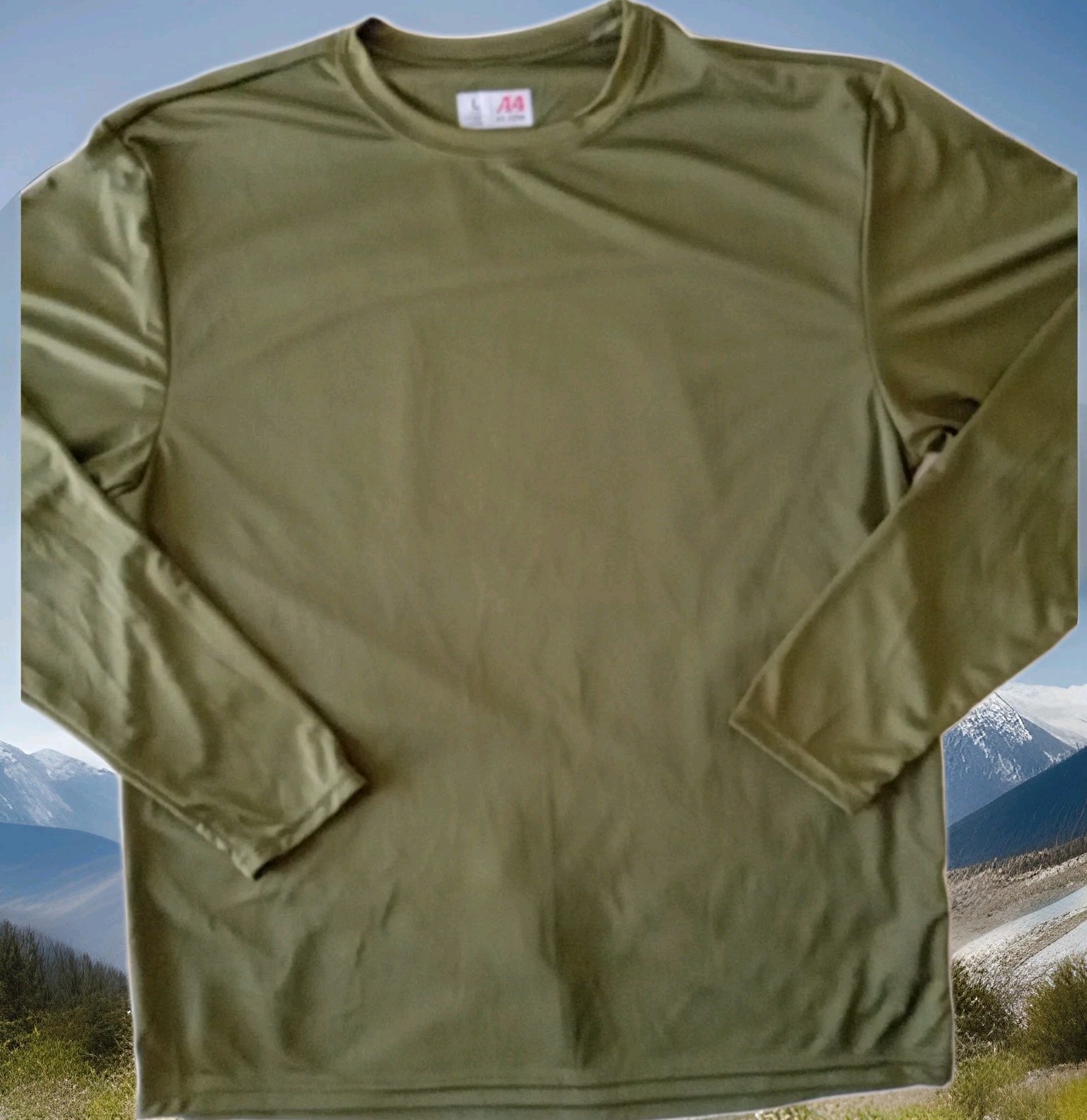 A4 Cooling Performance Cooling Long Sleeve Adult Large Tee-100% Polyester-Haiti gallery