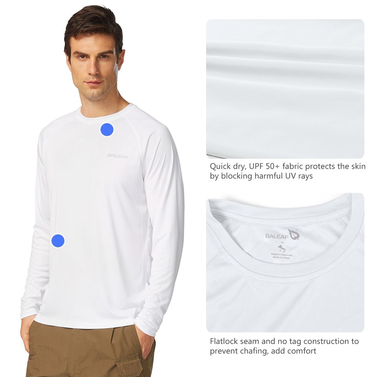 Men's Sun Protection Shirts UV SPF T-Shirts UPF 50+ Long Sleeve Rash Guard Fi... gallery