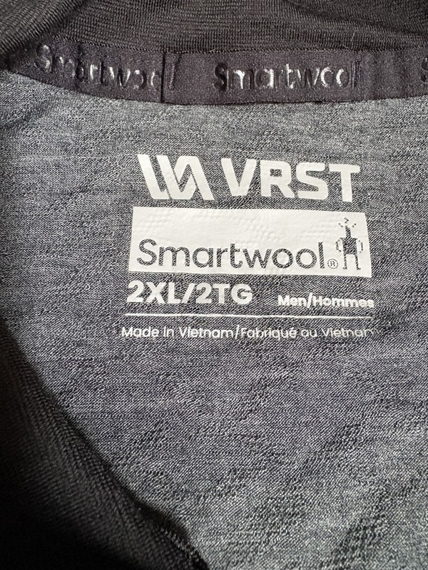 VRST x Smartwool Pullover Mens 2XL Merino Wool 1/4 Zip Base Layer Black Hiking gallery